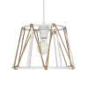 GLOBOSTAR® JUTE 203-0091 Μοντέρνο Κρεμαστό Φωτιστικό Οροφής με Ντουί 1 x E27 AC 220-240V IP20 - Λευκό & Μπεζ - Μ30 x Π30 x Υ23cm