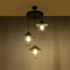 GLOBOSTAR® BLAZEO 203-0097 Vintage Κρεμαστό Φωτιστικό Οροφής με Ντουί 3 x E27 AC 220-240V IP20 - Μαύρο - Μ45 x Π45 x Υ45cm