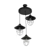 GLOBOSTAR® BLAZEO 203-0097 Vintage Κρεμαστό Φωτιστικό Οροφής με Ντουί 3 x E27 AC 220-240V IP20 - Μαύρο - Μ45 x Π45 x Υ45cm