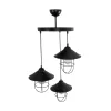 GLOBOSTAR® BLAZEO 203-0097 Vintage Κρεμαστό Φωτιστικό Οροφής με Ντουί 3 x E27 AC 220-240V IP20 - Μαύρο - Μ45 x Π45 x Υ45cm