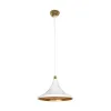 GLOBOSTAR® MARBLE 203-0098 Μοντέρνο Κρεμαστό Φωτιστικό Οροφής με Ντουί 1 x E27 AC 220-240V IP20 - Λεύκο & Χρυσό - Μ30 x Π30 x Υ20cm