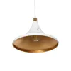 GLOBOSTAR® MARBLE 203-0098 Μοντέρνο Κρεμαστό Φωτιστικό Οροφής με Ντουί 1 x E27 AC 220-240V IP20 - Λεύκο & Χρυσό - Μ30 x Π30 x Υ20cm