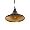 GLOBOSTAR® MARBLE 203-0099 Μοντέρνο Κρεμαστό Φωτιστικό Οροφής με Ντουί 1 x E27 AC 220-240V IP20 - Μαύρο & Χρυσό - Μ30 x Π30 x Υ20cm