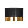 GLOBOSTAR® ZYKLUS 203-0100 Μοντέρνο Κρεμαστό Φωτιστικό Οροφής με Ντουί 1 x E27 AC 220-240V IP20 - Μαύρο & Χρυσό - Μ36 x Π36 x Υ25cm