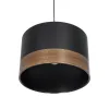 GLOBOSTAR® ZYKLUS 203-0101 Μοντέρνο Κρεμαστό Φωτιστικό Οροφής με Ντουί 1 x E27 AC 220-240V IP20 - Μαύρο & Καφέ - Μ36 x Π36 x Υ25cm