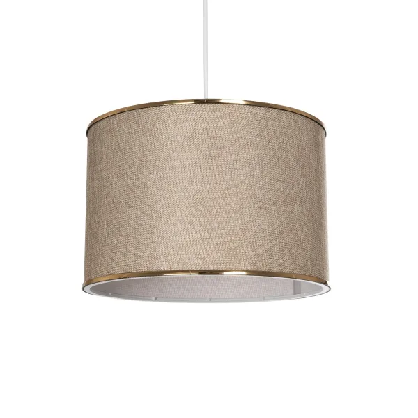 GLOBOSTAR® ELECTRA 203-0112 Μοντέρνο Κρεμαστό Φωτιστικό Οροφής με Ντουί 1 x E27 AC 220-240V IP20 - Mπεζ & Χρυσό - Μ30 x Π30 x Υ23cm