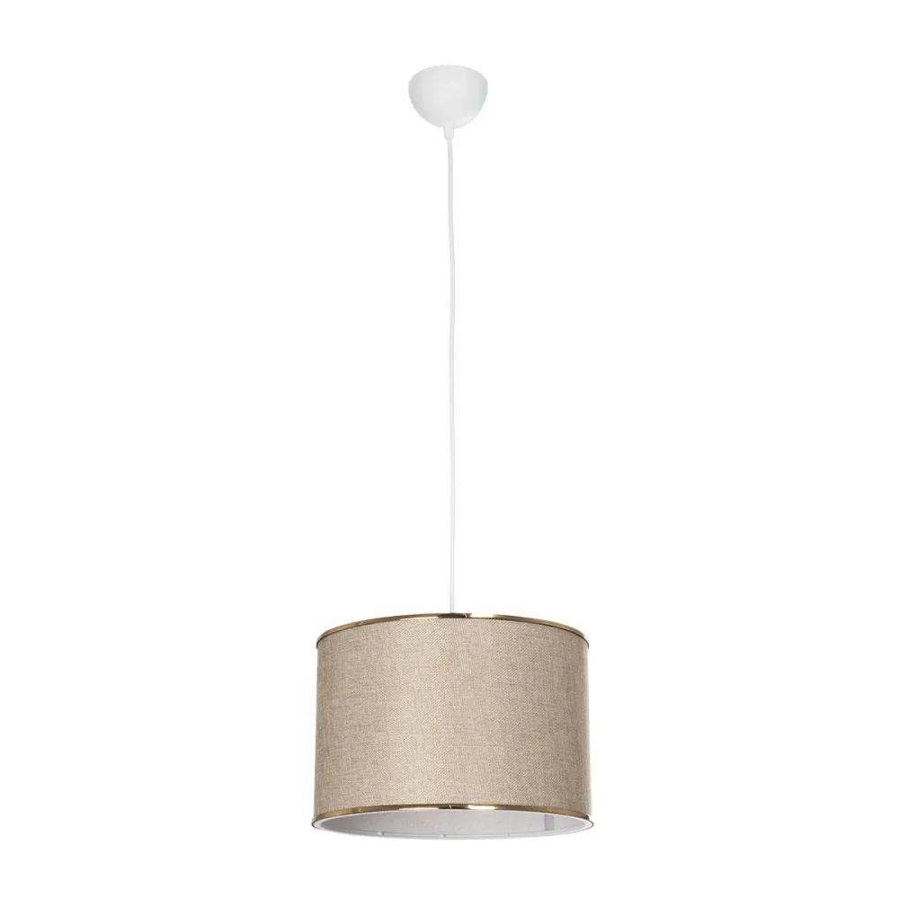 GLOBOSTAR® ELECTRA 203-0112 Μοντέρνο Κρεμαστό Φωτιστικό Οροφής με Ντουί 1 x E27 AC 220-240V IP20 - Mπεζ & Χρυσό - Μ30 x Π30 x Υ23cm