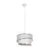 GLOBOSTAR® SONIA 203-0115 Μοντέρνο Κρεμαστό Φωτιστικό Οροφής με Ντουί 1 x E27 AC 220-240V IP20 - Λευκό & Ασημί - Μ30 x Π30 x Υ24cm