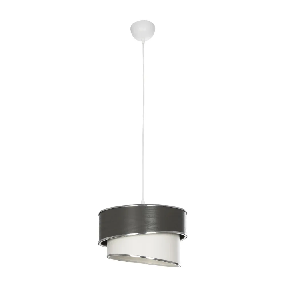 GLOBOSTAR® SONIA 203-0116 Μοντέρνο Κρεμαστό Φωτιστικό Οροφής με Ντουί 1 x E27 AC 220-240V IP20 - Γκρι & Λευκό - Μ30 x Π30 x Υ24cm