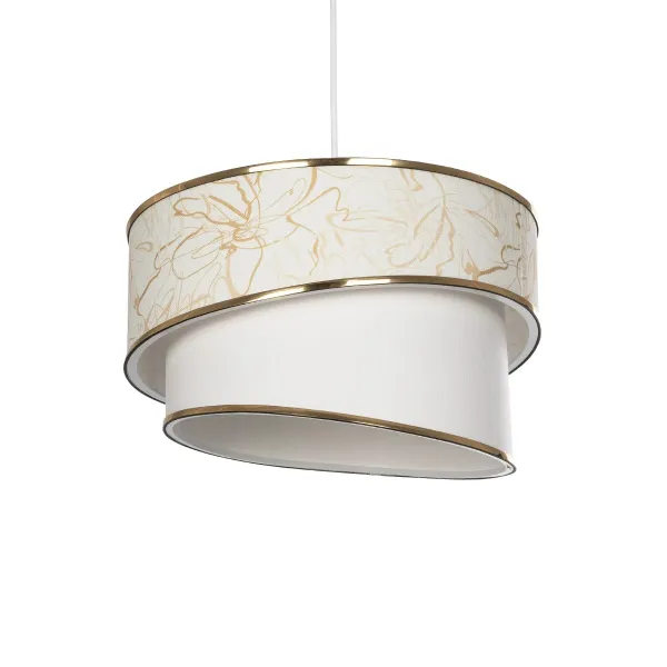 GLOBOSTAR® SONIA 203-0117 Μοντέρνο Κρεμαστό Φωτιστικό Οροφής με Ντουί 1 x E27 AC 220-240V IP20 - Λευκό & Χρυσό - Μ30 x Π30 x Υ24cm