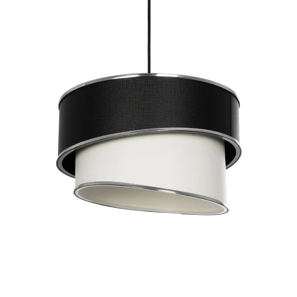 GLOBOSTAR® SONIA 203-0118 Μοντέρνο Κρεμαστό Φωτιστικό Οροφής με Ντουί 1 x E27 AC 220-240V IP20 - Λευκό & Μαύρο - Μ30 x Π30 x Υ24cm