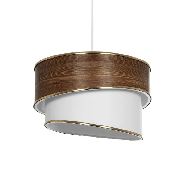 GLOBOSTAR® SONIA 203-0119 Μοντέρνο Κρεμαστό Φωτιστικό Οροφής με Ντουί 1 x E27 AC 220-240V IP20 - Καφέ & Λευκό - Μ30 x Π30 x Υ24cm