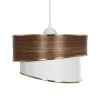 GLOBOSTAR® SONIA 203-0119 Μοντέρνο Κρεμαστό Φωτιστικό Οροφής με Ντουί 1 x E27 AC 220-240V IP20 - Καφέ & Λευκό - Μ30 x Π30 x Υ24cm