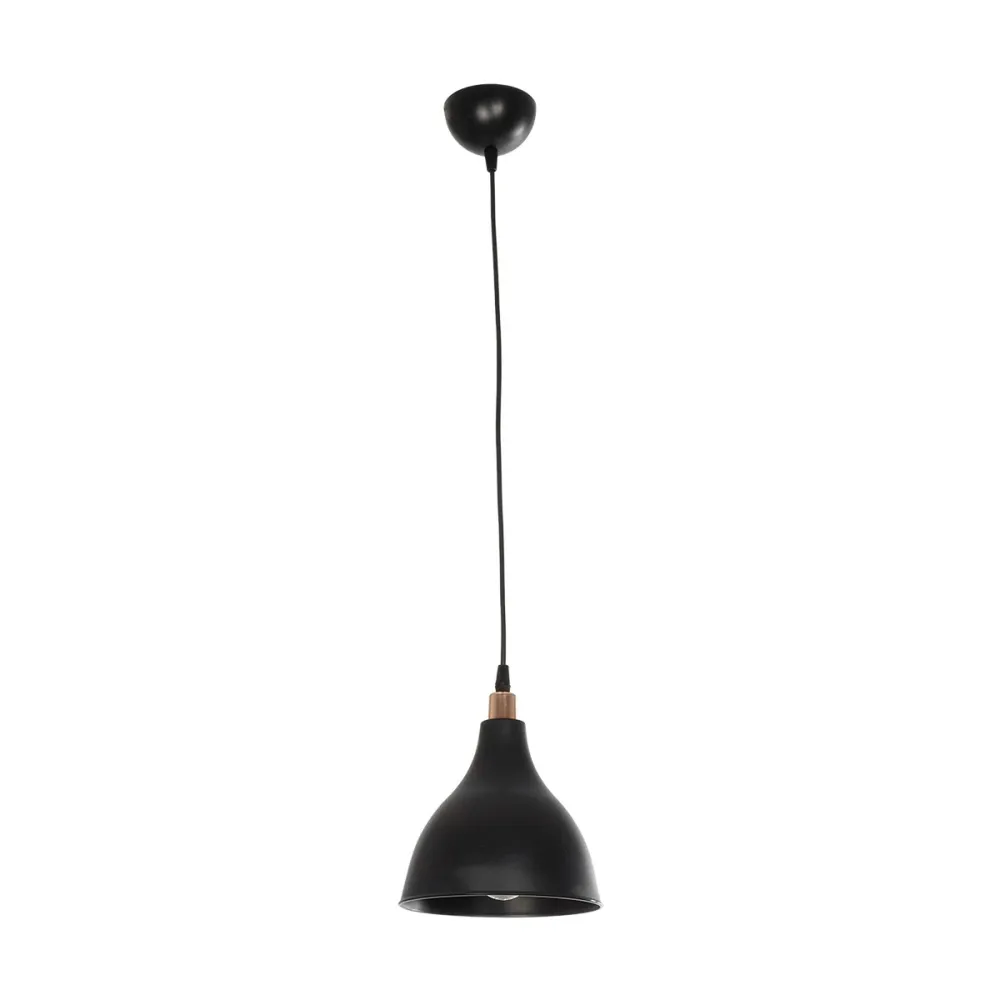 GLOBOSTAR® RADE 203-0124 Μοντέρνο Κρεμαστό Φωτιστικό Οροφής με Ντουί 1 x E27 AC 220-240V IP20 - Μαύρο & Χάλκινο - Μ18.5 x Π18.5 x Υ23cm
