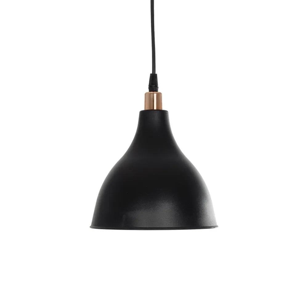 GLOBOSTAR® RADE 203-0124 Μοντέρνο Κρεμαστό Φωτιστικό Οροφής με Ντουί 1 x E27 AC 220-240V IP20 - Μαύρο & Χάλκινο - Μ18.5 x Π18.5 x Υ23cm