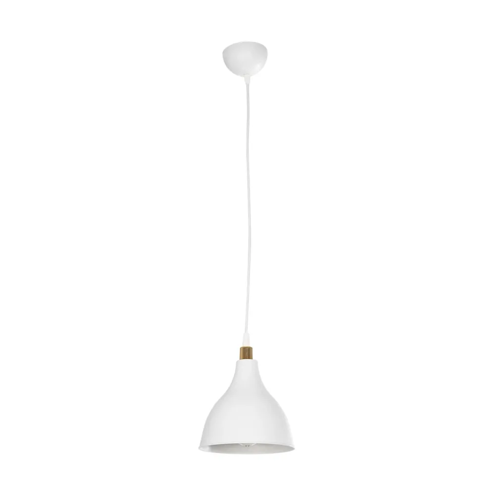 GLOBOSTAR® RADE 203-0125 Μοντέρνο Κρεμαστό Φωτιστικό Οροφής με Ντουί 1 x E27 AC 220-240V IP20 - Λευκό & Χρυσό - Μ18.5 x Π18.5 x Υ23cm