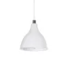 GLOBOSTAR® RADE 203-0126 Μοντέρνο Κρεμαστό Φωτιστικό Οροφής με Ντουί 1 x E27 AC 220-240V IP20 - Λευκό & Ασημί - Μ18.5 x Π18.5 x Υ23cm