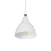 GLOBOSTAR® RADE 203-0126 Μοντέρνο Κρεμαστό Φωτιστικό Οροφής με Ντουί 1 x E27 AC 220-240V IP20 - Λευκό & Ασημί - Μ18.5 x Π18.5 x Υ23cm