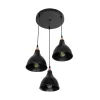 GLOBOSTAR® RADE 203-0127 Μοντέρνο Κρεμαστό Φωτιστικό Οροφής με Ντουί 3 x E27 AC 220-240V IP20 - Μαύρο & Χάλκινο - Μ40 x Π40 x Υ40cm
