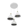 GLOBOSTAR® RADE 203-0128 Μοντέρνο Κρεμαστό Φωτιστικό Οροφής με Ντουί 3 x E27 AC 220-240V IP20 - Λευκό & Χρυσό - Μ40 x Π40 x Υ40cm
