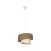 GLOBOSTAR® ALINA 203-0129 Μοντέρνο Κρεμαστό Φωτιστικό Οροφής με Ντουί 1 x E27 AC 220-240V IP20 - Καφέ & Μπεζ - Μ30 x Π30 x Υ20cm