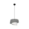 GLOBOSTAR® ALINA 203-0130 Μοντέρνο Κρεμαστό Φωτιστικό Οροφής με Ντουί 1 x E27 AC 220-240V IP20 - Γκρι & Λευκό - Μ30 x Π30 x Υ20cm