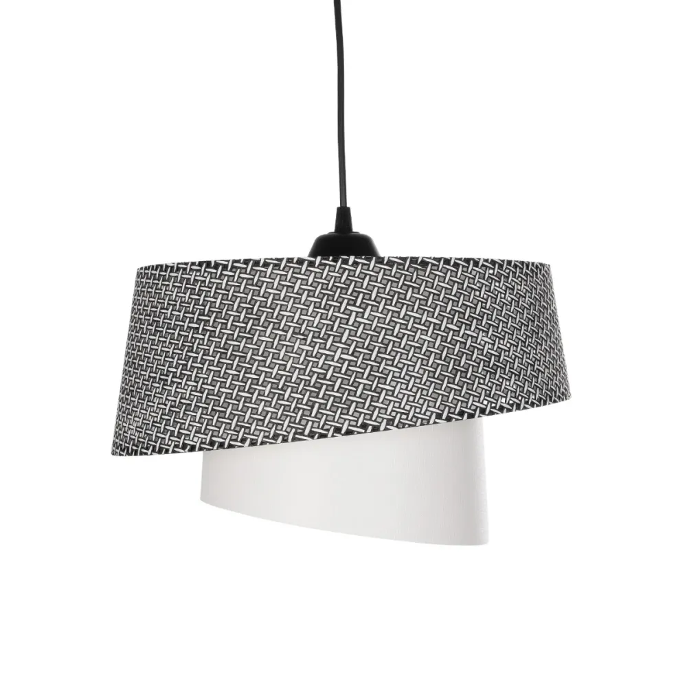 GLOBOSTAR® ALINA 203-0130 Μοντέρνο Κρεμαστό Φωτιστικό Οροφής με Ντουί 1 x E27 AC 220-240V IP20 - Γκρι & Λευκό - Μ30 x Π30 x Υ20cm