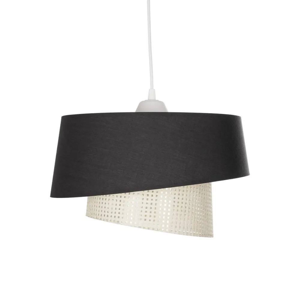 GLOBOSTAR® ALINA 203-0131 Μοντέρνο Κρεμαστό Φωτιστικό Οροφής με Ντουί 1 x E27 AC 220-240V IP20 - Μαύρο & Μπεζ - Μ30 x Π30 x Υ20cm