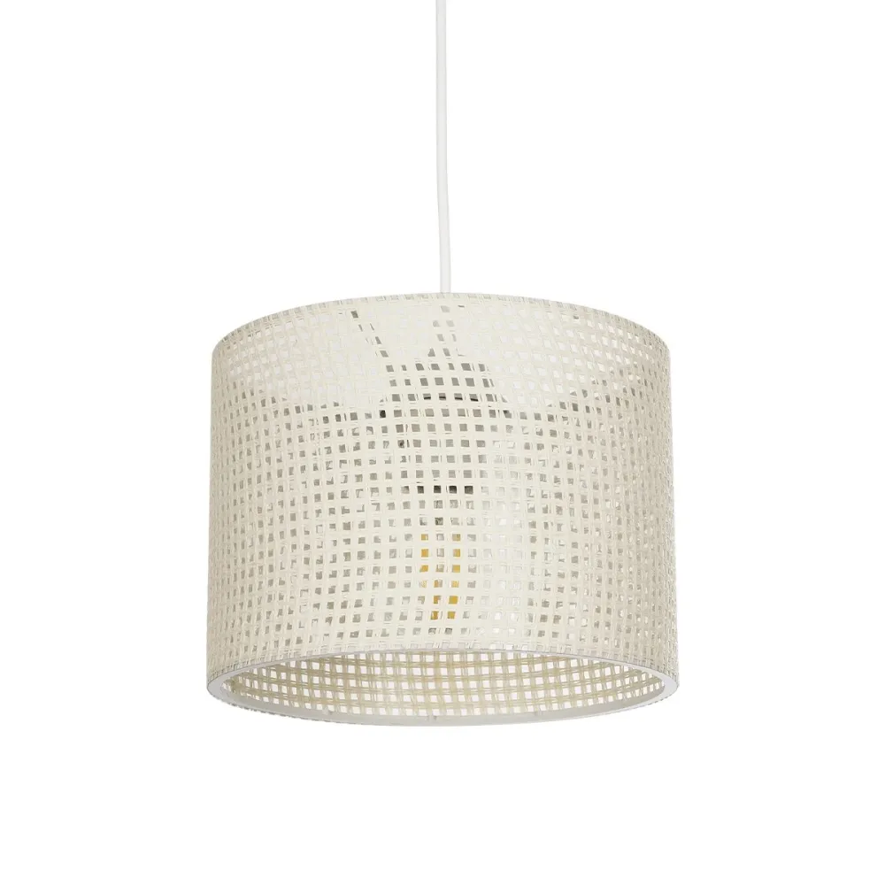 GLOBOSTAR® CLAIRIE 203-0134 Μοντέρνο Κρεμαστό Φωτιστικό Οροφής με Ντουί 1 x E27 AC 220-240V IP20 - Μπεζ - Μ22 x Π22 x Υ18cm