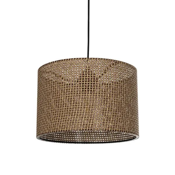 GLOBOSTAR® CLAIRIE 203-0135 Μοντέρνο Κρεμαστό Φωτιστικό Οροφής με Ντουί 1 x E27 AC 220-240V IP20 - Καφέ - Μ30 x Π30 x Υ22cm