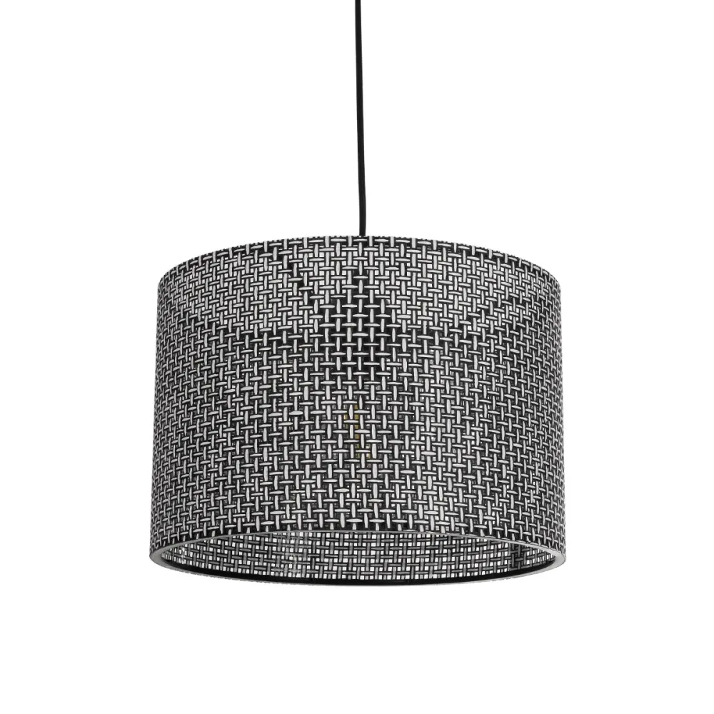 GLOBOSTAR® CLAIRIE 203-0136 Μοντέρνο Κρεμαστό Φωτιστικό Οροφής με Ντουί 1 x E27 AC 220-240V IP20 - Μαύρο & Λευκό - Μ30 x Π30 x Υ22cm
