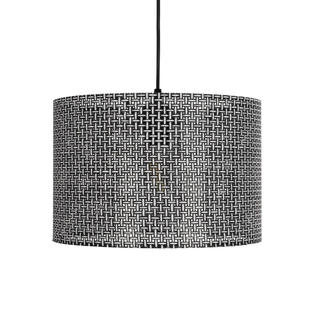 GLOBOSTAR® CLAIRIE 203-0136 Μοντέρνο Κρεμαστό Φωτιστικό Οροφής με Ντουί 1 x E27 AC 220-240V IP20 - Μαύρο & Λευκό - Μ30 x Π30 x Υ22cm
