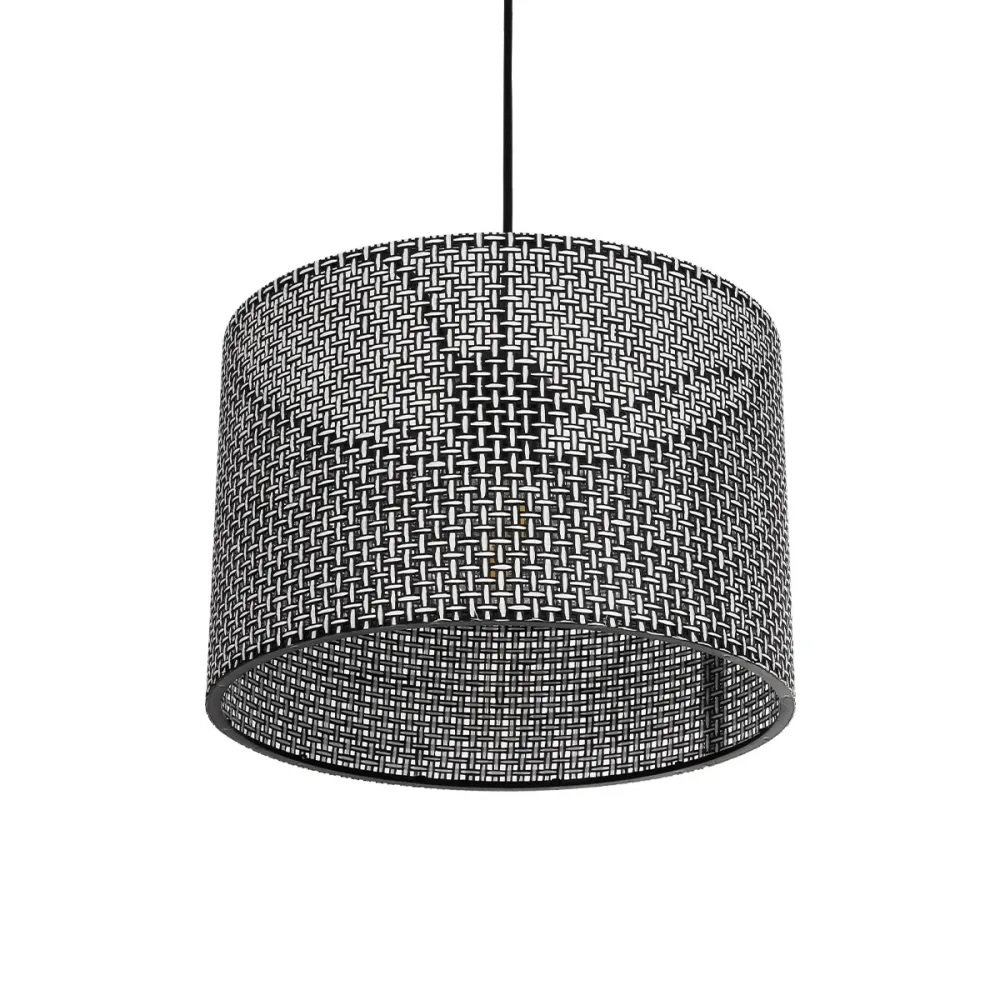 GLOBOSTAR® CLAIRIE 203-0136 Μοντέρνο Κρεμαστό Φωτιστικό Οροφής με Ντουί 1 x E27 AC 220-240V IP20 - Μαύρο & Λευκό - Μ30 x Π30 x Υ22cm