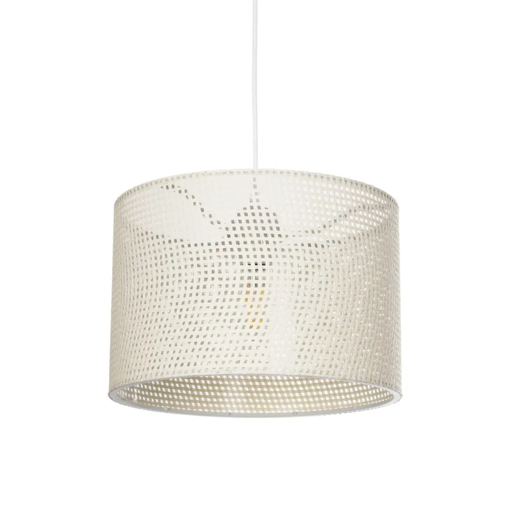 GLOBOSTAR® CLAIRIE 203-0137 Μοντέρνο Κρεμαστό Φωτιστικό Οροφής με Ντουί 1 x E27 AC 220-240V IP20 - Μπεζ - Μ30 x Π30 x Υ22cm