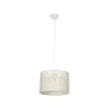 GLOBOSTAR® CLAIRIE 203-0137 Μοντέρνο Κρεμαστό Φωτιστικό Οροφής με Ντουί 1 x E27 AC 220-240V IP20 - Μπεζ - Μ30 x Π30 x Υ22cm