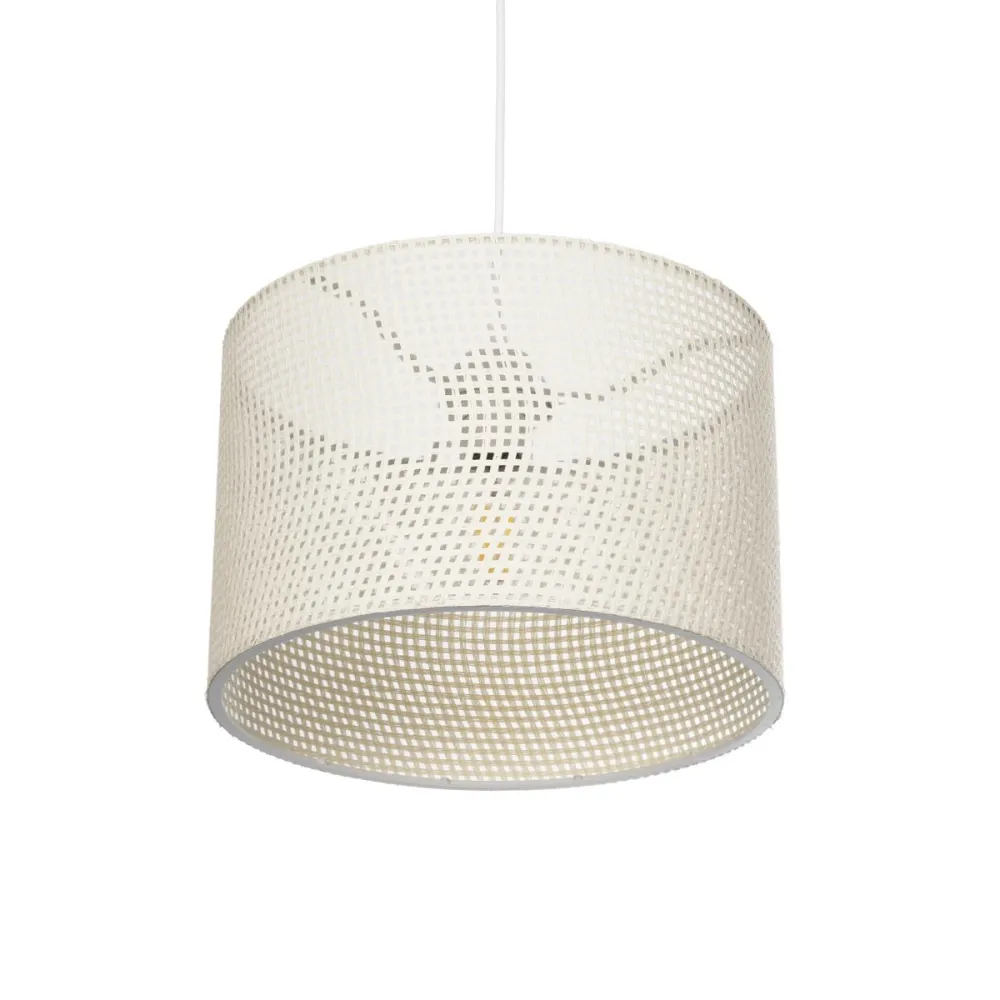 GLOBOSTAR® CLAIRIE 203-0137 Μοντέρνο Κρεμαστό Φωτιστικό Οροφής με Ντουί 1 x E27 AC 220-240V IP20 - Μπεζ - Μ30 x Π30 x Υ22cm