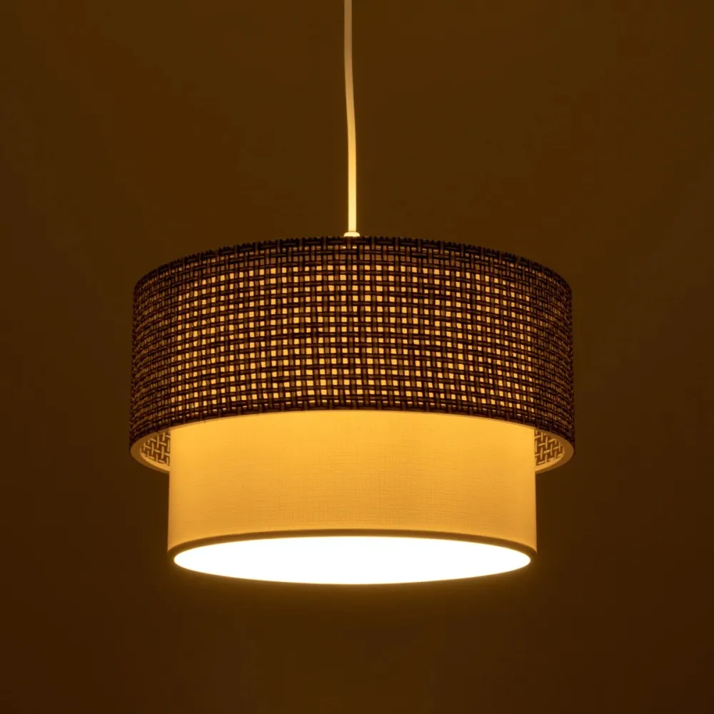 GLOBOSTAR® SISSIE 203-0139 Μοντέρνο Κρεμαστό Φωτιστικό Οροφής με Ντουί 1 x E27 AC 220-240V IP20 - Μαύρο & Λευκό - Μ30 x Π30 x Υ23cm