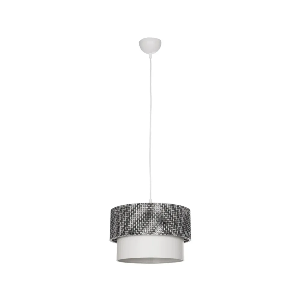 GLOBOSTAR® SISSIE 203-0139 Μοντέρνο Κρεμαστό Φωτιστικό Οροφής με Ντουί 1 x E27 AC 220-240V IP20 - Μαύρο & Λευκό - Μ30 x Π30 x Υ23cm