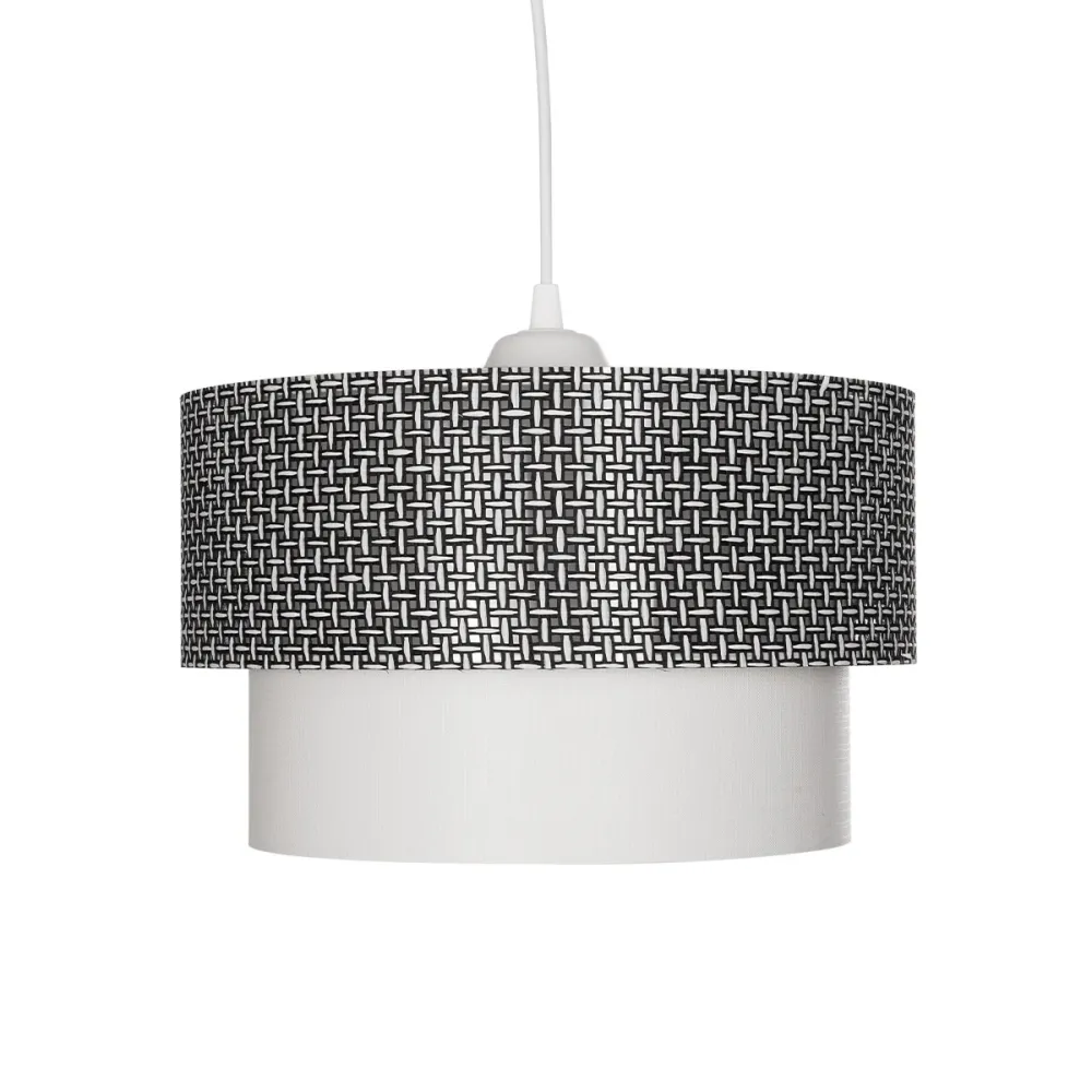GLOBOSTAR® SISSIE 203-0139 Μοντέρνο Κρεμαστό Φωτιστικό Οροφής με Ντουί 1 x E27 AC 220-240V IP20 - Μαύρο & Λευκό - Μ30 x Π30 x Υ23cm