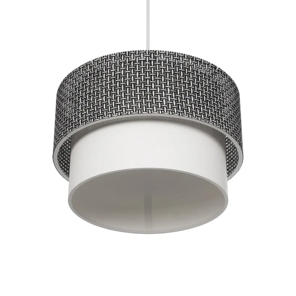 GLOBOSTAR® SISSIE 203-0139 Μοντέρνο Κρεμαστό Φωτιστικό Οροφής με Ντουί 1 x E27 AC 220-240V IP20 - Μαύρο & Λευκό - Μ30 x Π30 x Υ23cm