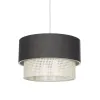 GLOBOSTAR® SISSIE 203-0140 Μοντέρνο Κρεμαστό Φωτιστικό Οροφής με Ντουί 1 x E27 AC 220-240V IP20 - Μαύρο & Μπεζ - Μ30 x Π30 x Υ23cm