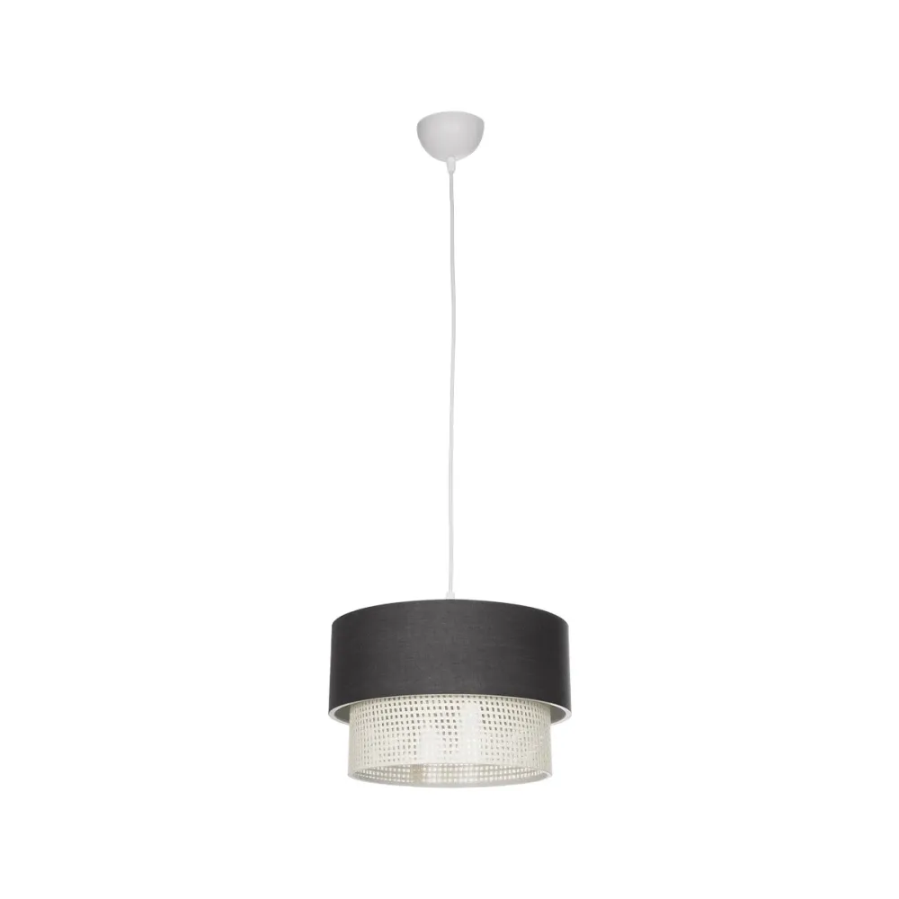 GLOBOSTAR® SISSIE 203-0140 Μοντέρνο Κρεμαστό Φωτιστικό Οροφής με Ντουί 1 x E27 AC 220-240V IP20 - Μαύρο & Μπεζ - Μ30 x Π30 x Υ23cm