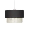 GLOBOSTAR® SISSIE 203-0140 Μοντέρνο Κρεμαστό Φωτιστικό Οροφής με Ντουί 1 x E27 AC 220-240V IP20 - Μαύρο & Μπεζ - Μ30 x Π30 x Υ23cm