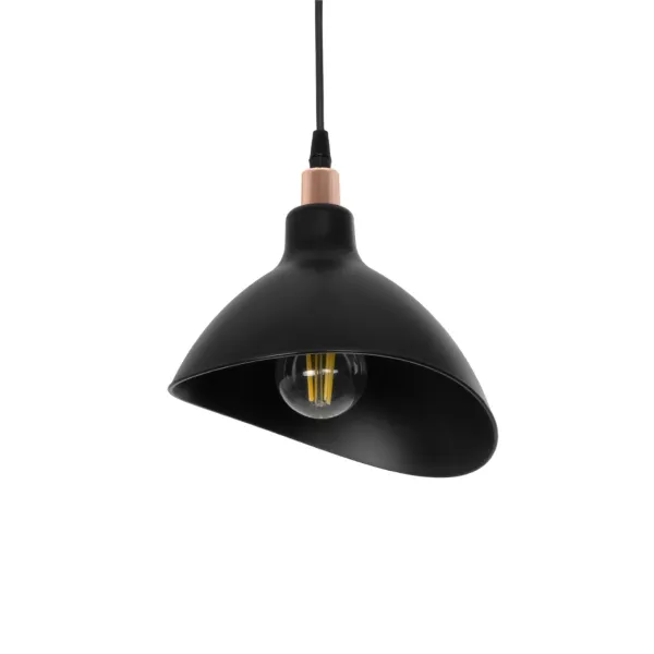 GLOBOSTAR® RIVE 203-0143 Μοντέρνο Κρεμαστό Φωτιστικό Οροφής με Ντουί 1 x E27 AC 220-240V IP20 - Μάυρο & Χαλκινο - Μ22 x Π20 x Υ22cm