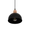 GLOBOSTAR® ΗUT 203-0145 Μοντέρνο Κρεμαστό Φωτιστικό Οροφής με Ντουί 1 x E27 AC 220-240V IP20 - Μάυρο & Χάλκινο - Μ18 x Π18 x Υ18cm