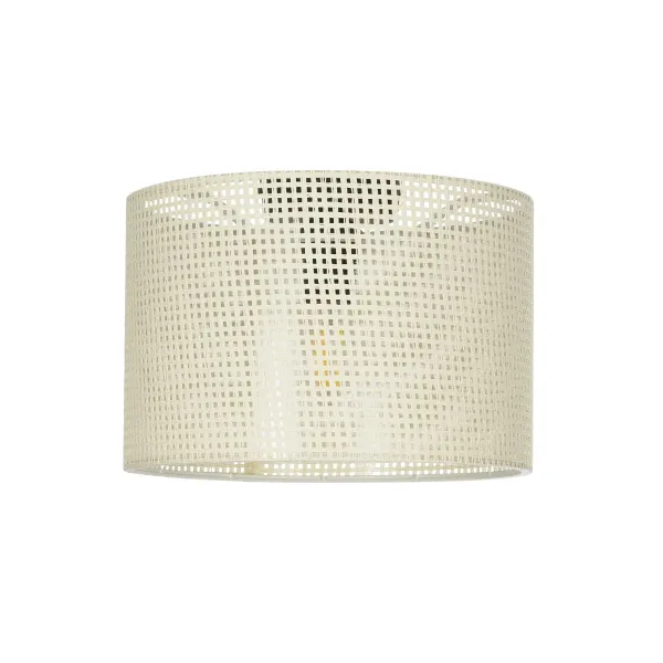 GloboStar® CILIO 203-0150 Μοντέρνο Φωτιστικό Οροφής Καπέλο Μονόφωτο 1 x E27 IP20 Λευκό Διάτρητο Ύφασμα - Μ30 x Π30 x Υ22cm