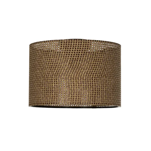 GloboStar® CILIO 203-0151 Μοντέρνο Φωτιστικό Οροφής Καπέλο Μονόφωτο 1 x E27 IP20 Καφέ Διάτρητο Ύφασμα - Μ30 x Π30 x Υ22cm