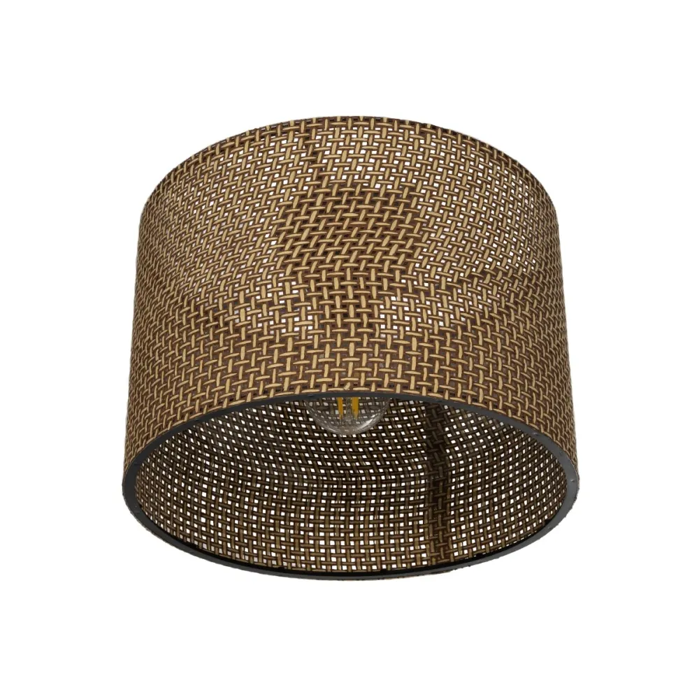 GLOBOSTAR® CILIO 203-0151 Μοντέρνο Φωτιστικό Οροφής με Ντουί 1 x E27 AC 220-240V IP20 - Καφέ - Μ30 x Π30 x Υ22cm