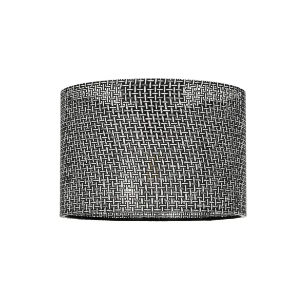 GloboStar® CILIO 203-0152 Μοντέρνο Φωτιστικό Οροφής Καπέλο Μονόφωτο 1 x E27 IP20 Μαύρο Διάτρητο Ύφασμα - Μ30 x Π30 x Υ22cm