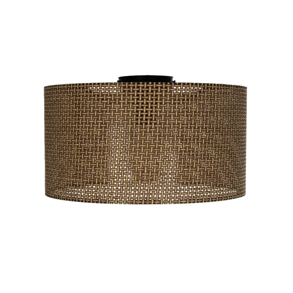 GLOBOSTAR® CILIO 203-0156 Μοντέρνο Φωτιστικό Οροφής με Ντουί 1 x E27 AC 220-240V IP20 - Καφέ - Μ38 x Π38 x Υ23cm